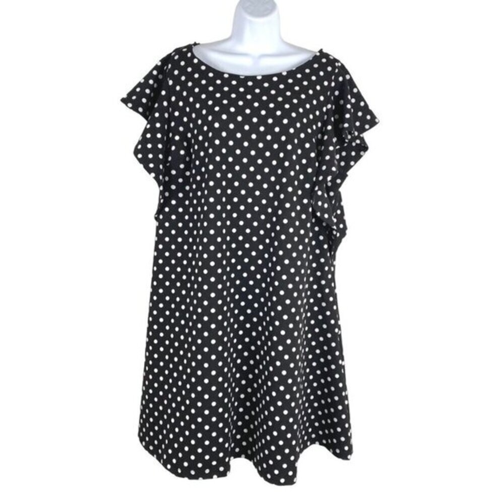 Lane Bryant Dress Women's Size 18/20 Polka Dot Black‎ White Polyester Blend